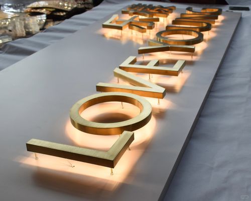 3D LED en exteriores cartelera y tablero de visualización luz de fondo de metal inoxidable letras luminosas