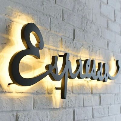 12V LED tiras de metal personalizado señalización comercial de publicidad para oficinas letras de la pared logotipo