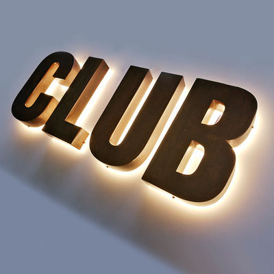 Instalación en la pared señal retroiluminada de metal para luz de letras de aluminio LED 3D personalizada