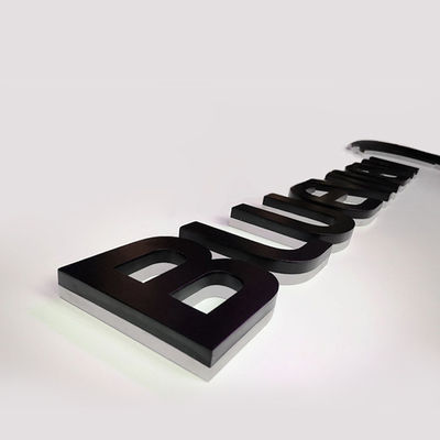 Instalación en la pared señal retroiluminada de metal para luz de letras de aluminio LED 3D personalizada