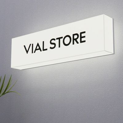 Bolsas de vacío acrílicas redondas personalizadas con letras 3D de LED Caja de luz exterior para exterior