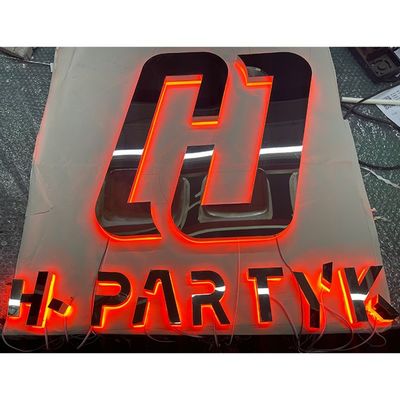 Indicación de retroiluminación LED acrílica 3D personalizada para barras de acero inoxidable