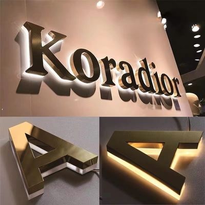Tienda de metal personalizada PC delantera LED Marca delantera 3D Empresarial Marca de cartas de la tienda de LED personalizada