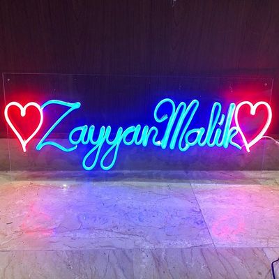50000 Horas de vida útil Indicador de neón LED acrílico personalizado para decoración de sala de estar con 2-