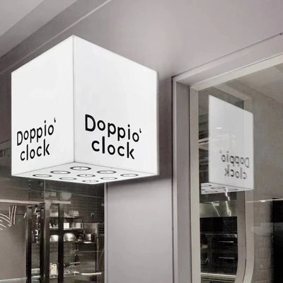 Signo de la caja de luz exterior de tamaño personalizado con marco de acero inoxidable y fuente de luz LED