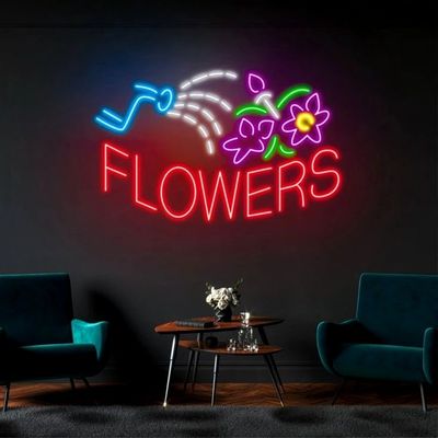 Lámpara de neón de pared colgante de color verde de té con luz de cumpleaños USB / batería de funcionamiento de la pared de arte de la luz de noche de neón