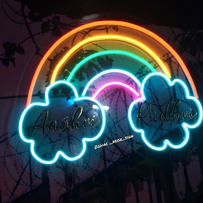 Lámpara de neón de pared colgante de color verde de té con luz de cumpleaños USB / batería de funcionamiento de la pared de arte de la luz de noche de neón