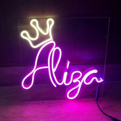 Lámpara de neón de pared colgante de color verde de té con luz de cumpleaños USB / batería de funcionamiento de la pared de arte de la luz de noche de neón