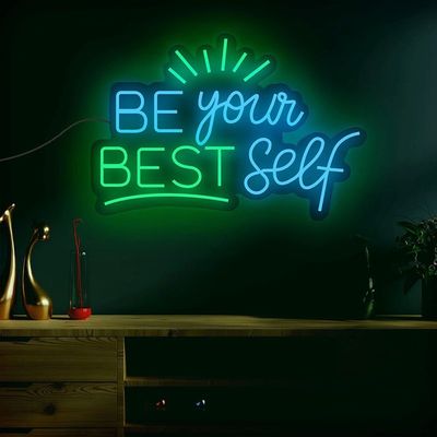 Luz LED Flex personalizada Feliz cumpleaños Signo de neón para fiesta Dorado Amarillo Tamaño personalizado