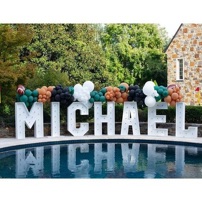 Cartas de bodas personalizadas de gran tamaño 12V Voltado de entrada Decoración de fiesta con luces