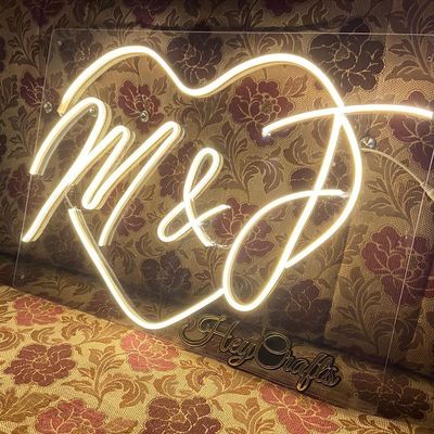 12V Logotipo personalizado de boda de acrílico neón señal de luz ideal para la decoración de la oficina en las tiendas