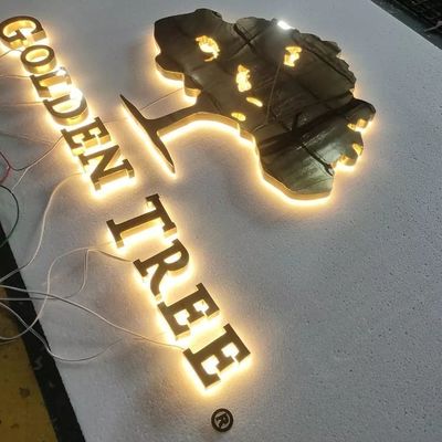 28C de acero inoxidable letra del alfabeto señalización exterior luz de metal LED logotipo 3D personalizado