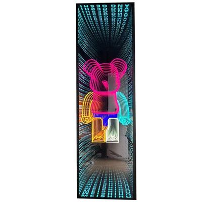 Espejo 3D acrílico de vidrio templado con efecto infinito Espejo 3D LED con voltaje de entrada de 12V