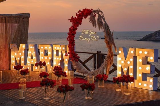 Marquee de la boda ilumina letras de neón para decoración personalizada