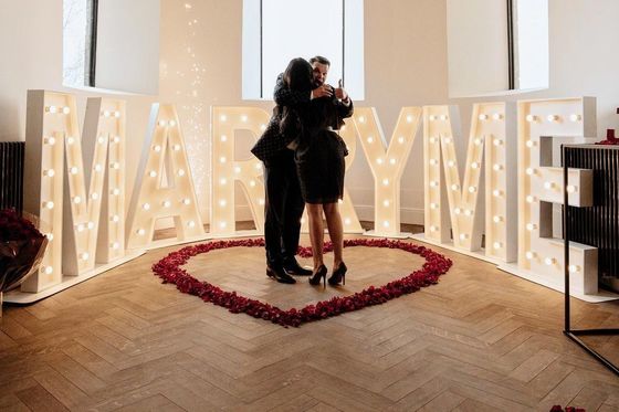 Marquee de la boda ilumina letras de neón para decoración personalizada
