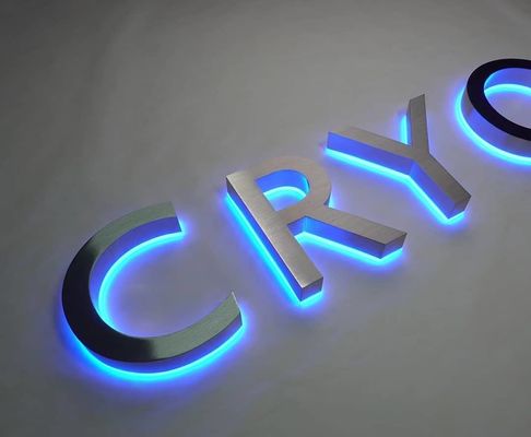Señales 3D iluminadas al aire libre de metal personalizado con cartel de letras LED profesional con retroiluminación