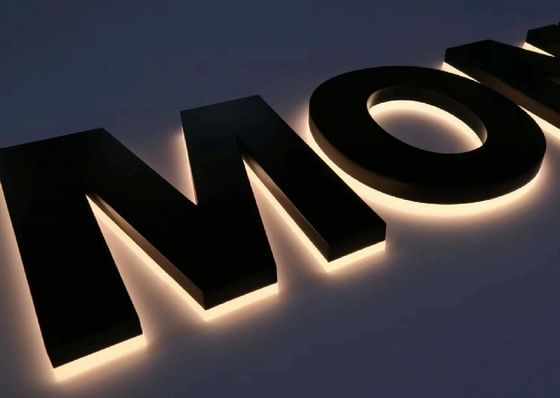 Cartas de luz de fondo de tamaño personalizado para la pared de la oficina LED Logotipo de la pared Logotipo de negocios en el interior