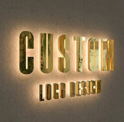 Logotipo de letras de la pared de la oficina en LED 3D para señalización publicitaria comercial de metal personalizada