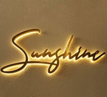 Logotipo de letras de la pared de la oficina en LED 3D para señalización publicitaria comercial de metal personalizada