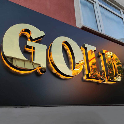 Logotipo comercial personalizado para exteriores Publicidad de tablero acrílico 3D señalización retroiluminada de metal