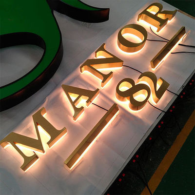Logotipo comercial personalizado para exteriores Publicidad de tablero acrílico 3D señalización retroiluminada de metal