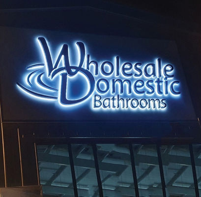 Logotipo comercial personalizado para exteriores Publicidad de tablero acrílico 3D señalización retroiluminada de metal