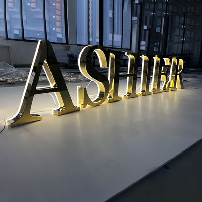 Logotipo comercial personalizado para exteriores Publicidad de tablero acrílico 3D señalización retroiluminada de metal
