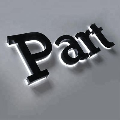 Tabla de cartel de letras LED 3D con canal de iluminación inversa y diseño de material acrílico