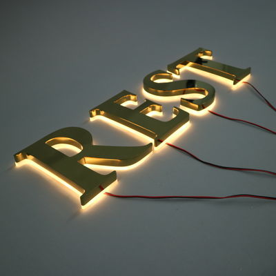 Líneas LED Fuente de luz de metal personalizado Pantalla de la tienda exterior Pantalla de la tienda 3D señalización comercial