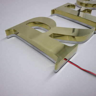 Líneas LED Fuente de luz de metal personalizado Pantalla de la tienda exterior Pantalla de la tienda 3D señalización comercial