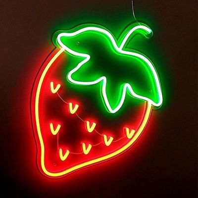 12V enchufe fuente de alimentación de fresa roja gota de envío logotipo personalizado luz de neón señal de boda