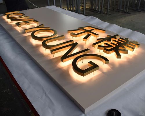 3D LED en exteriores cartelera y tablero de visualización luz de fondo de metal inoxidable letras luminosas