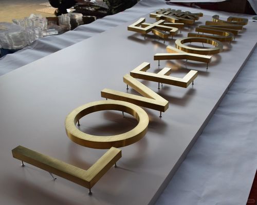 3D LED en exteriores cartelera y tablero de visualización luz de fondo de metal inoxidable letras luminosas