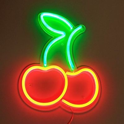 Signo de nombre de neón Vida útil 50000 horas Logotipo personalizado Cereza roja