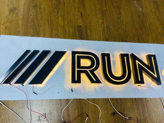 12V LED tiras de metal personalizado señalización comercial de publicidad para oficinas letras de la pared logotipo