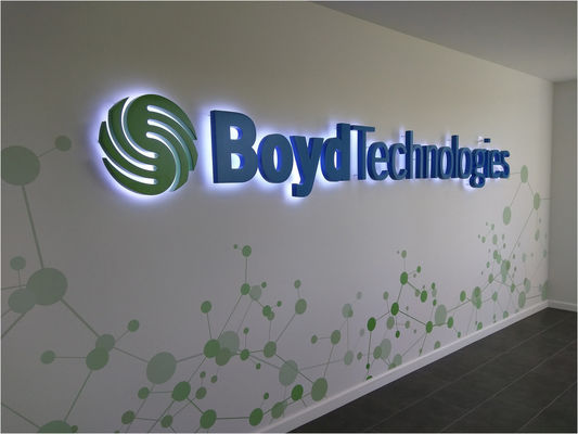 Señal acrílica electrónica iluminada Custom Logotipo 3D de metal LED retroiluminado