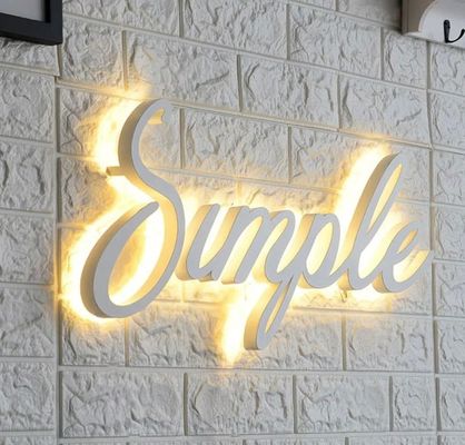 12V retroiluminado LED letras de acero inoxidable para tiendas de oficina centro comercial cartel acrílico de metal