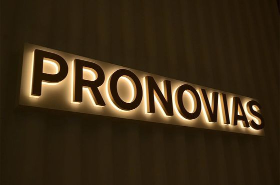 12V retroiluminado LED letras de acero inoxidable para tiendas de oficina centro comercial cartel acrílico de metal