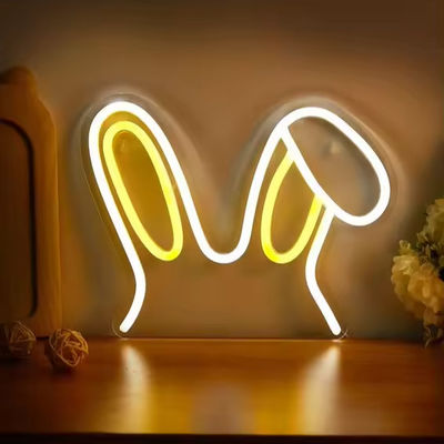 Adaptador Blanco Oídos de conejo luz de neón señal de boda para el tablero de anuncios fiesta casa