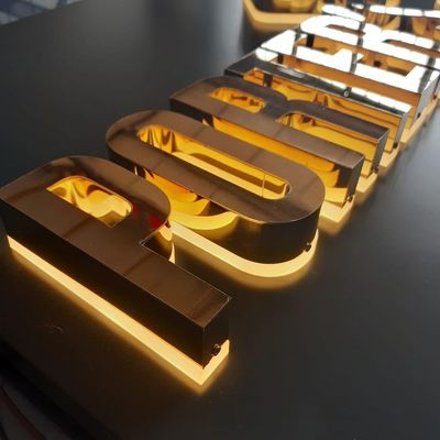 12V retroiluminado LED letras de acero inoxidable para tiendas de oficina centro comercial cartel acrílico de metal