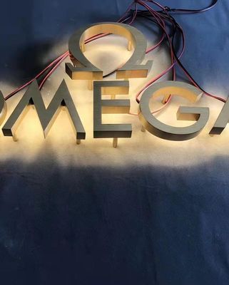 Signo de la pared de nieve Metal 3D LED de acero inoxidable retroiluminado Carta para señalización publicitaria