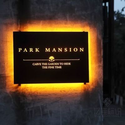Placas de puertas de acero inoxidable 3D LED para villas Números de direcciones Vida útil 50000 horas