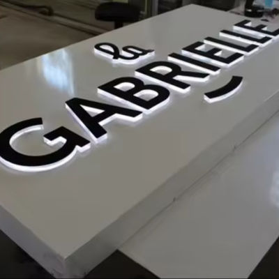 Acrílico LED retroiluminado Rishang Light Letter Box señalización para promoción en interiores y exteriores