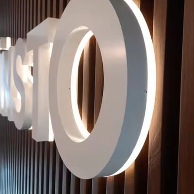 PVC Logotipo exterior de acero inoxidable Pared de negocios LED de nieve de metal letras retroiluminadas