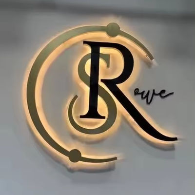 PVC retro iluminado Logotipo de acrílico de acero inoxidable Lettering Custom Led Signos exteriores e interiores