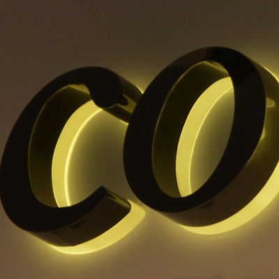 Letras de canal LED con retroiluminación de acero inoxidable 3D Logotipo de señal de luz metálica para señalización de hoteles