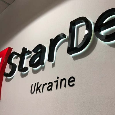 Cortar láser personalizado 3D letras de logotipo de pared de metal para LED retroiluminado de acero inoxidable señal